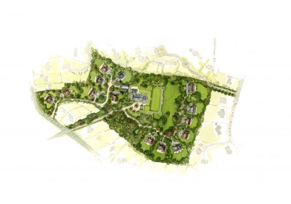 HUB assist with the design of a masterplan and gaining planning permission for 22 new homes set in the landscaped grounds of Kingswood Warren