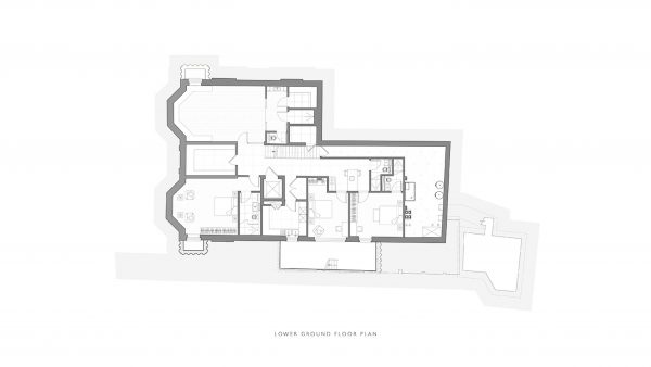 The basement has been extended a light well added, which means that there is now sufficient room for naturally lit staff accommodation and gym facilities